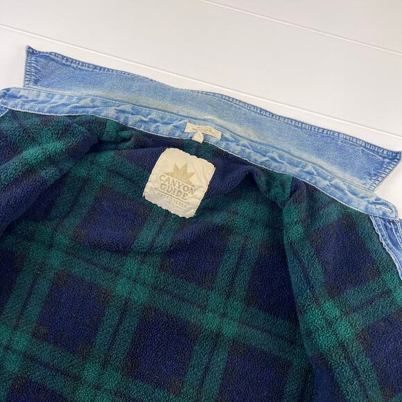 Canyon Guide Vintage Denim Flannel Fined Button Down Shirt Jacket Men's size 2X - Picture 7 of 9